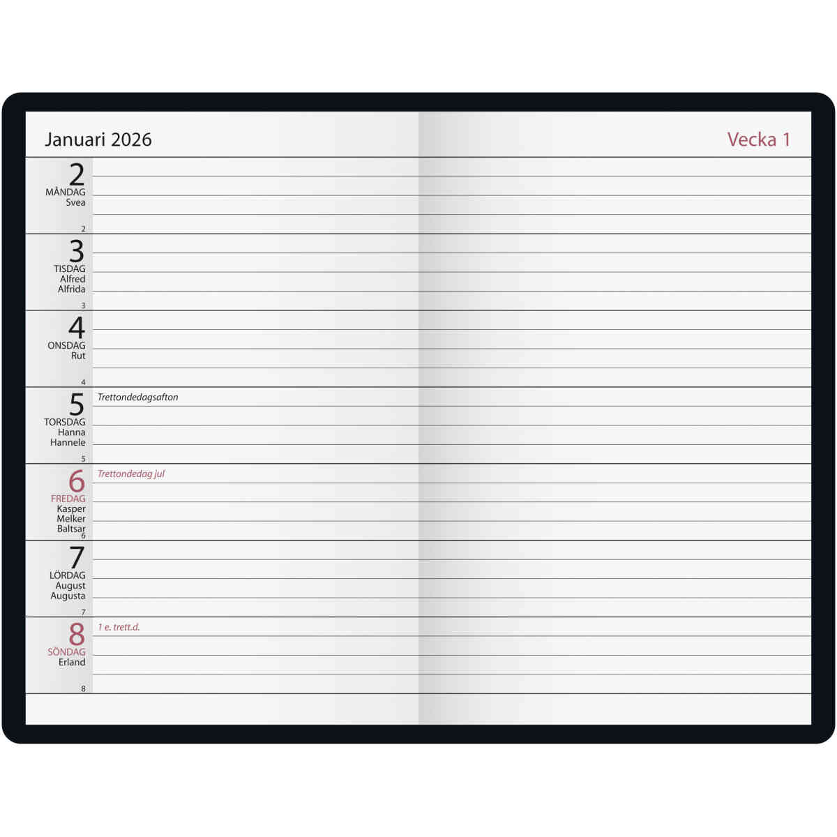 Agenda Svart Konstläder FSC - Bild 2
