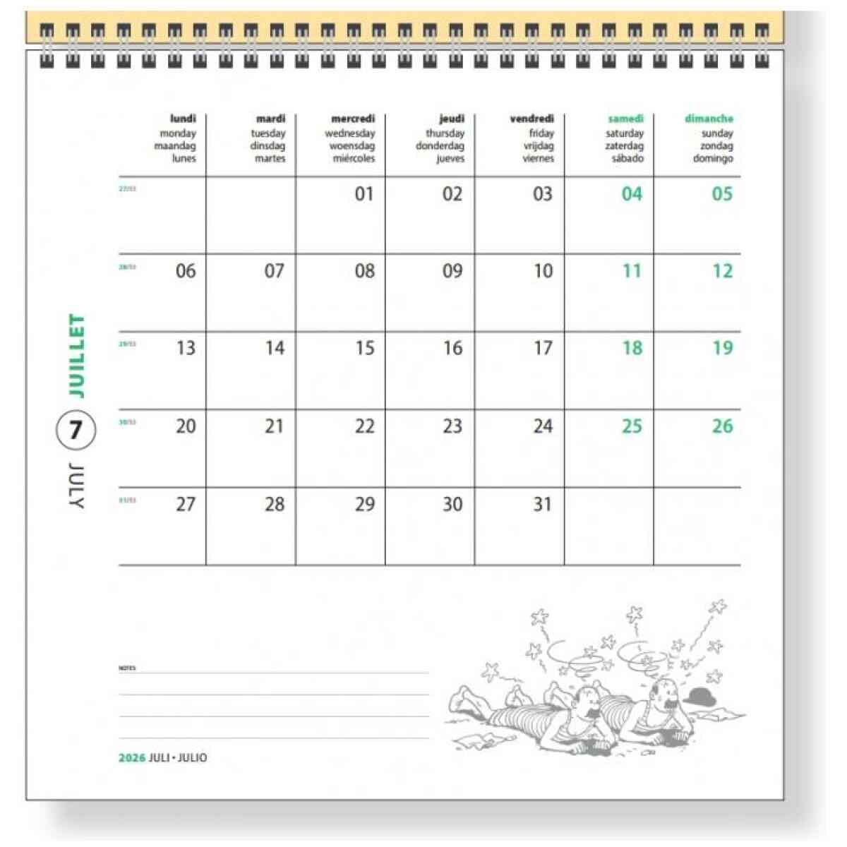 Tintin Stor Väggkalender 2026 30 x 30 CM - Bild 2