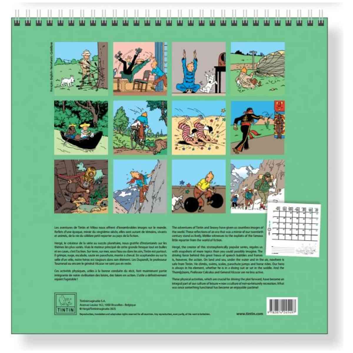 Tintin Stor Väggkalender 2026 30 x 30 CM - Bild 3