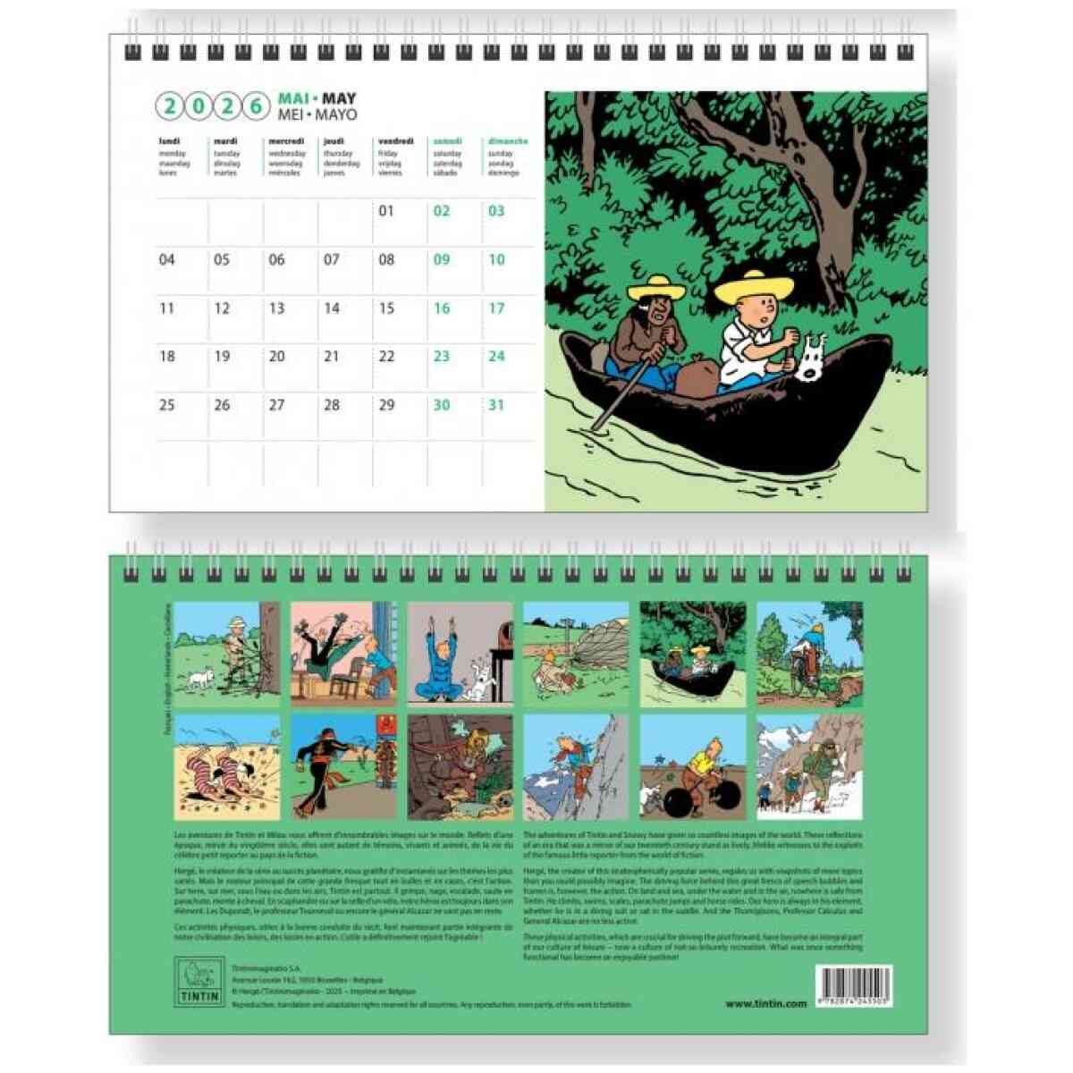 Tintin Lilla Väggkalender 2026 21 x 13 CM - Bild 2