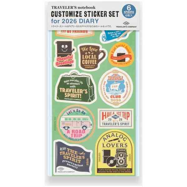 Förbeställ och betala nu för leverans av hela orden i början av oktober: 2026 TRAVELER'S notebook Customized Sticker Set
