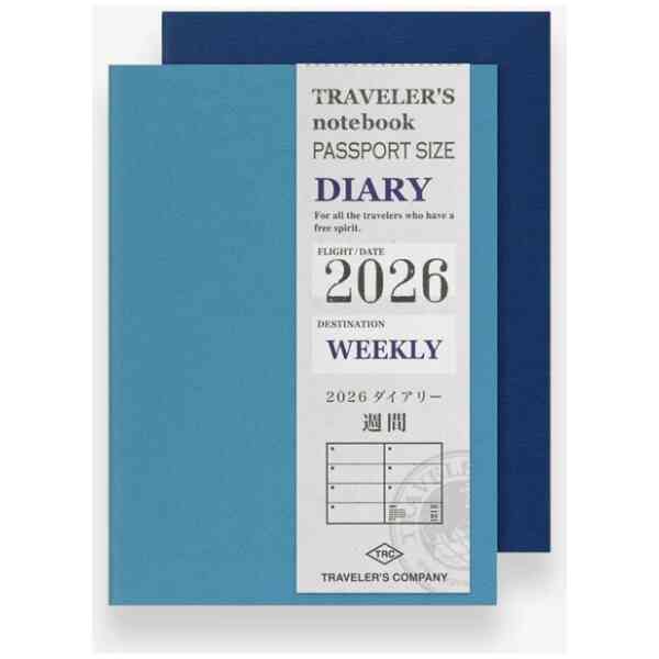 Förbeställ och betala nu för leverans av hela orden i början av oktober: 2026 TRAVELER'S notebook Weekly Diary Passport Size