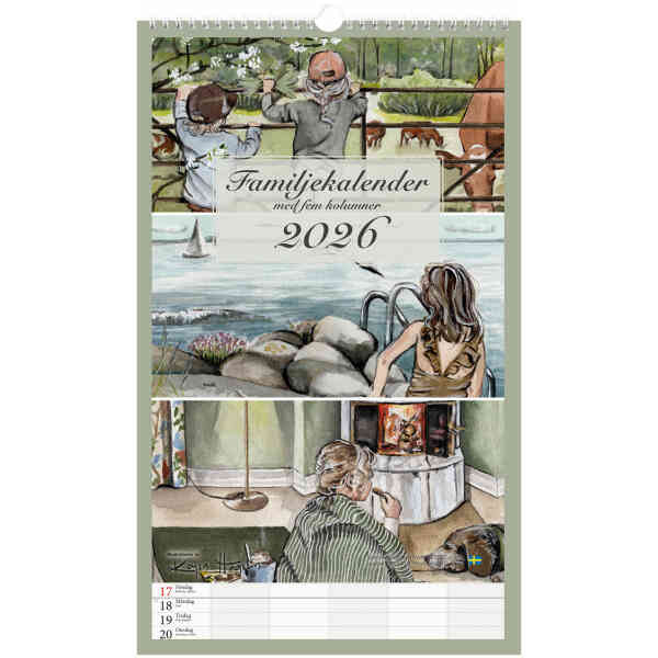 Familjekalender 2026 Design Kajsa Hagelin