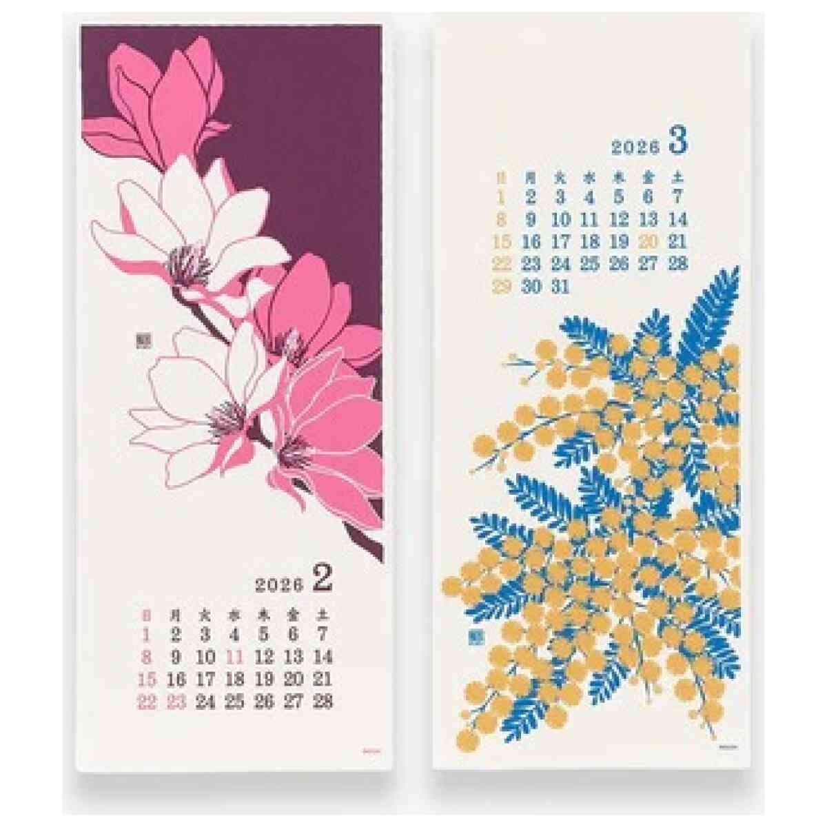 2026 Echizen Wall Calendar L Flower - Bild 2