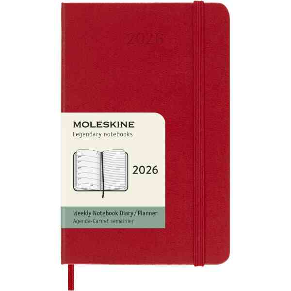 Classic Hard 12M Week Note Pocket Röd 2026
