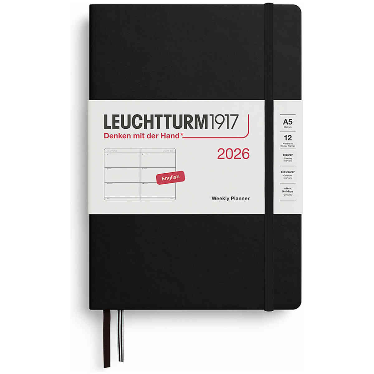 Kalender 2026 Leuchtturm1917 A5 vecka/uppslag