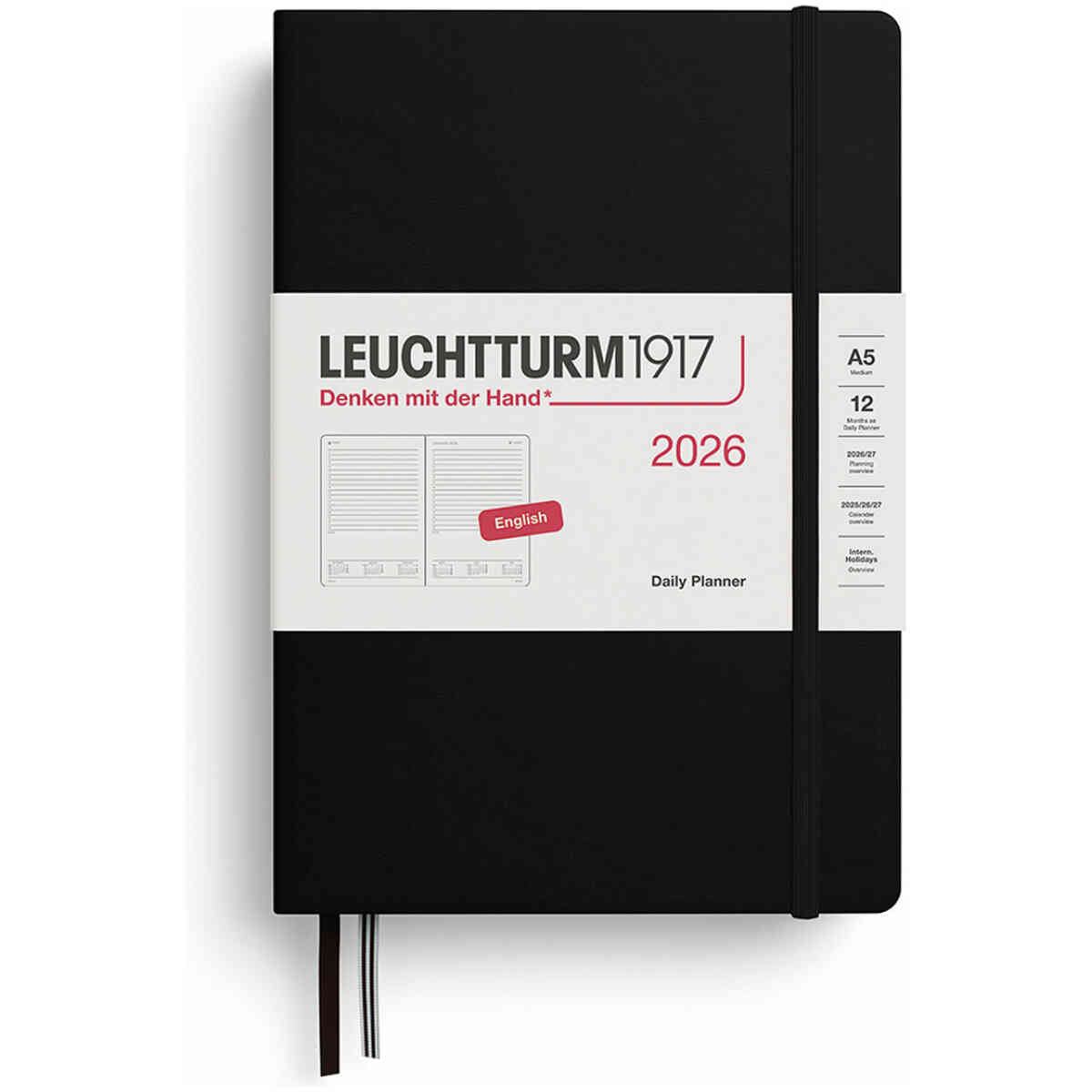 Kalender 2026 Leuchtturm1917 A5 dag/sida