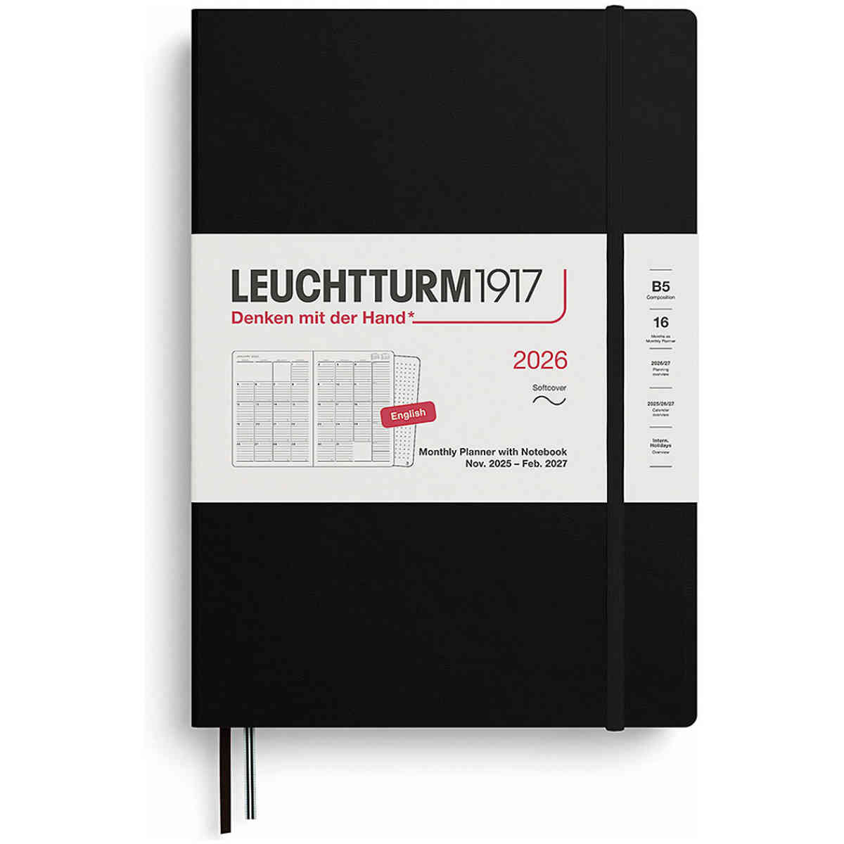 Kalender 2026 Leuchtturm1917 B5 månad/uppslag