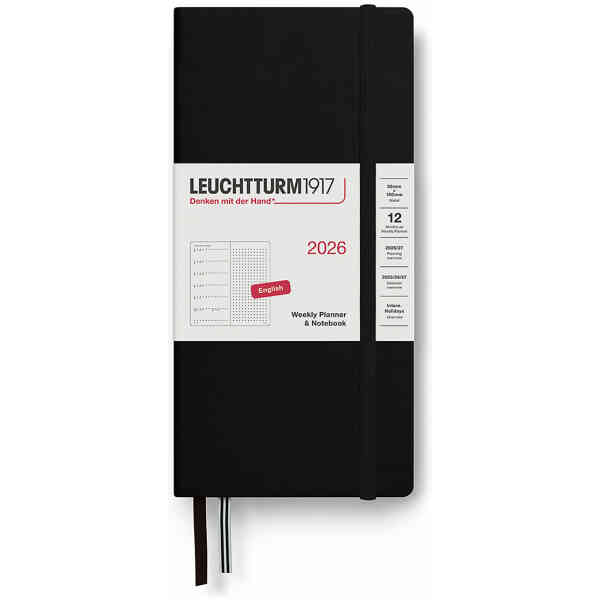 Kalender 2026 Leuchtturm1917 Wallet B6+ x A6 Prickad vecka/notes