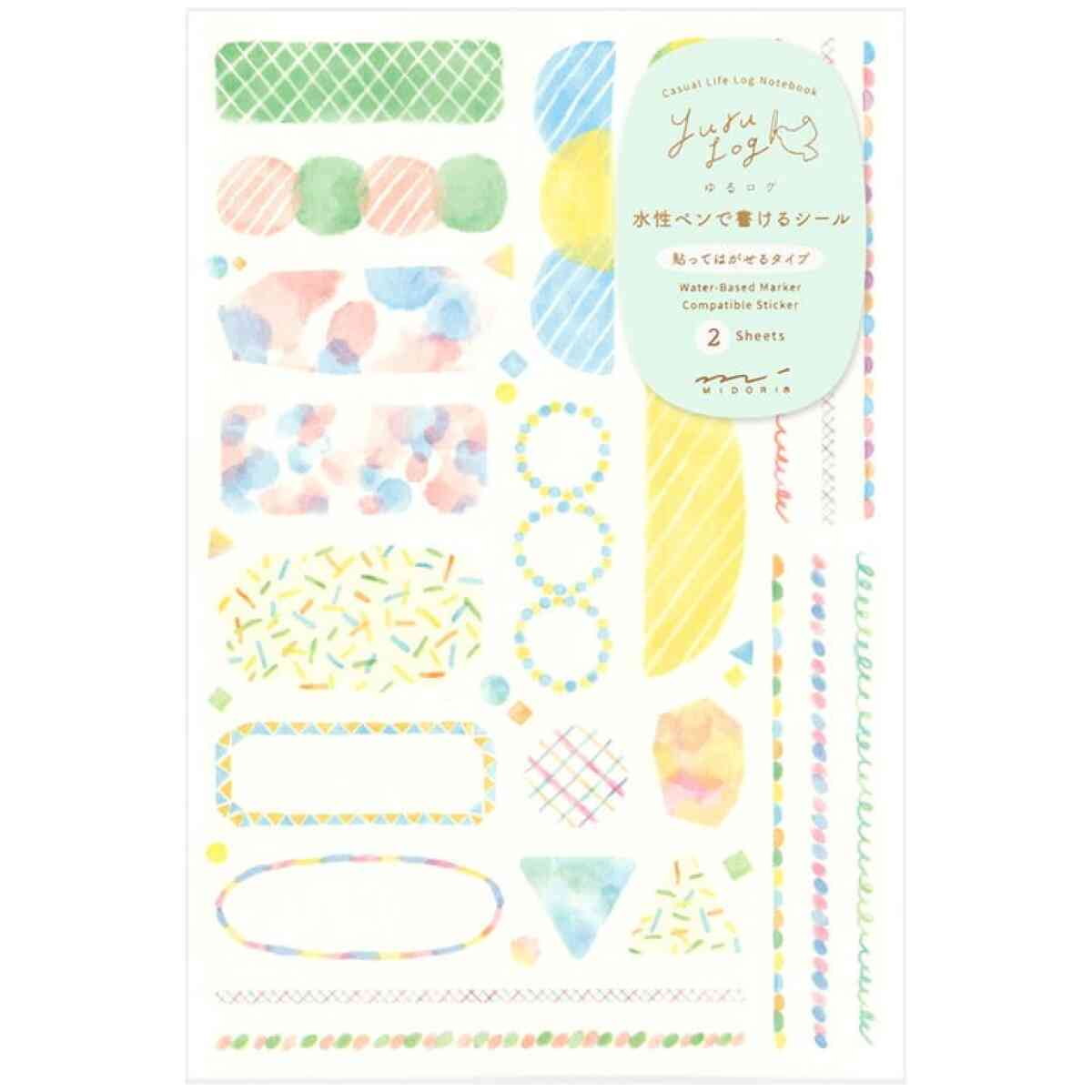Yuru Log Sticker Two Sheets Watercolour