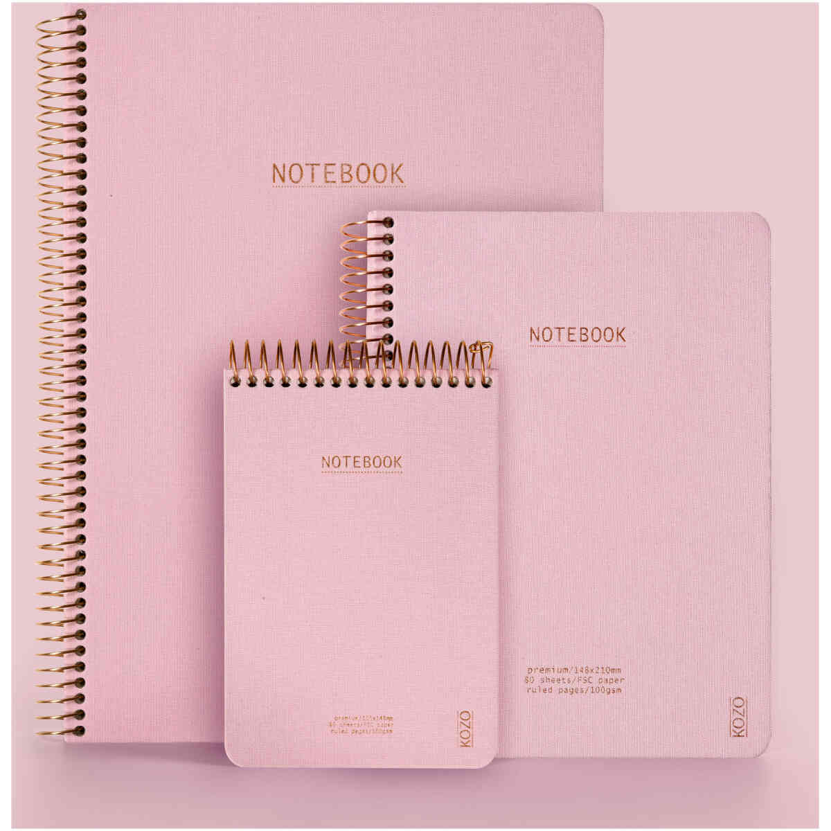 KOZO Anteckningsbok A6 Premium Dusty Pink