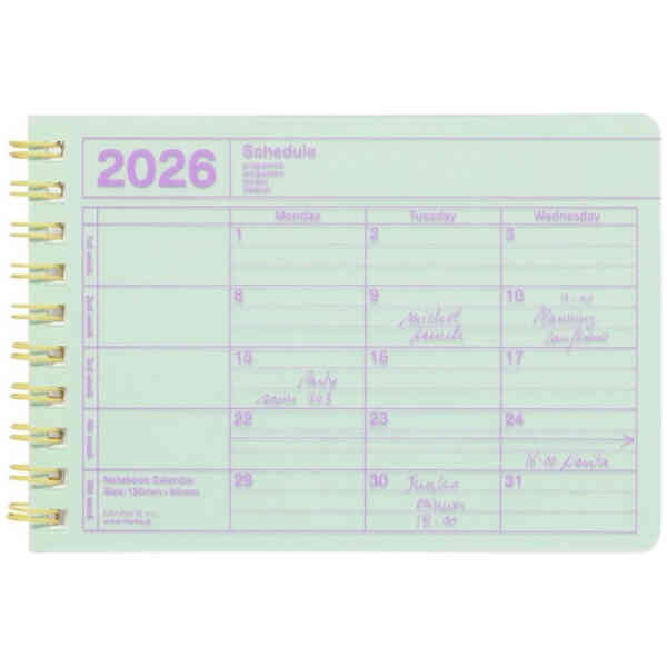 2026 Notebook Calendar XS