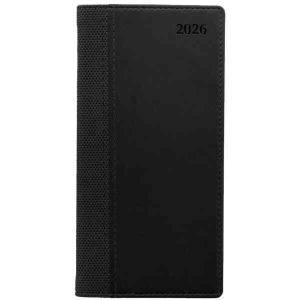 Executive Slim 2026 Vertikal Vecka Per Uppslag Svart