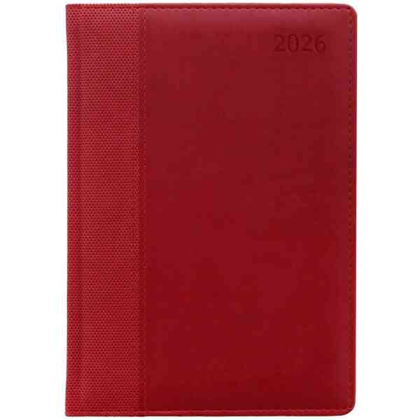 Executive A5 2026 Vertikal Vecka Per Uppslag Röd