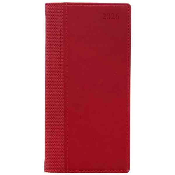 Executive Slim 2026 Vertikal Vecka Per Uppslag Röd