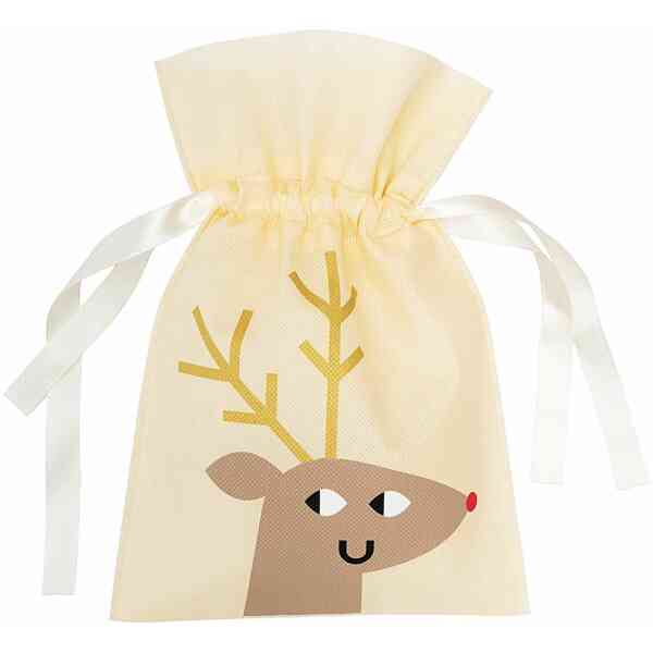 Paper Poetry gift bag reindeer small yellow 20x30cm