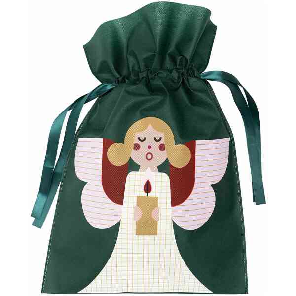 Paper Poetry gift bag angel large green 30x45cm