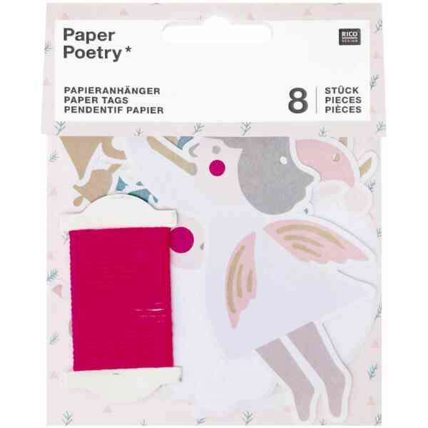 Paper Poetry paper tags Jolly Christmas pastel 8 pieces