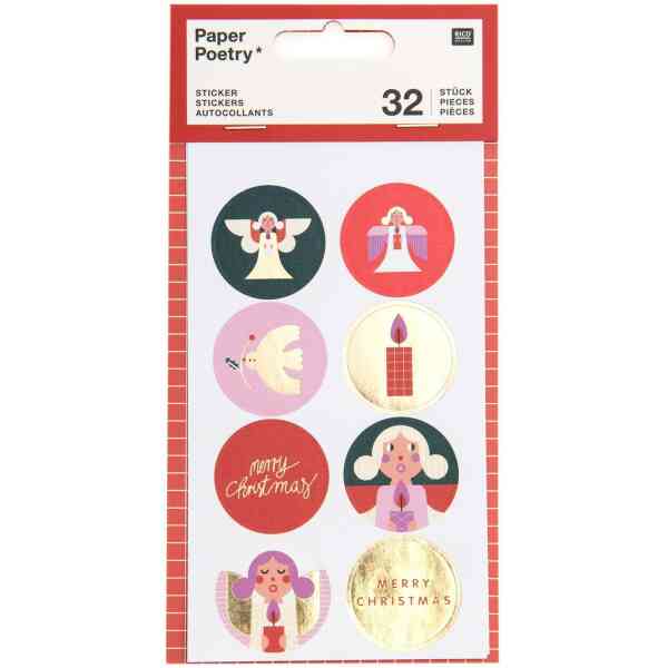 Paper Poetry stickers Christmas circles 4 sheets