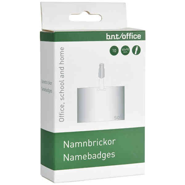 Namnskylt Clip ID-Kort 90x60 Mjuk 10 Pack