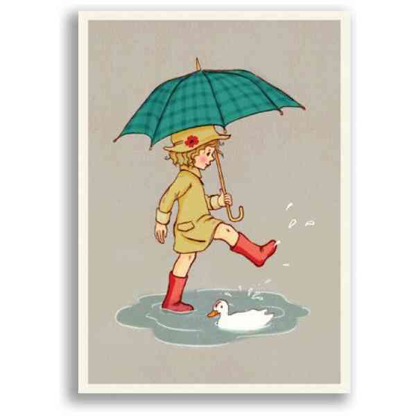 Umbrella, Belle & Boo Playtime Postcards