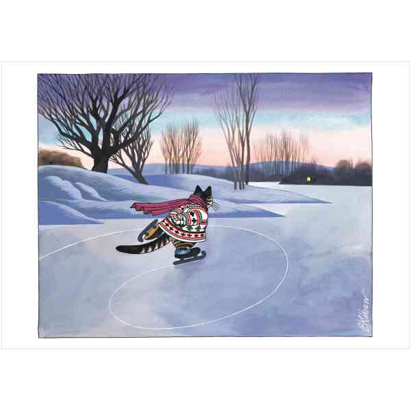 B. Kliban: CatSkating Holiday Cards