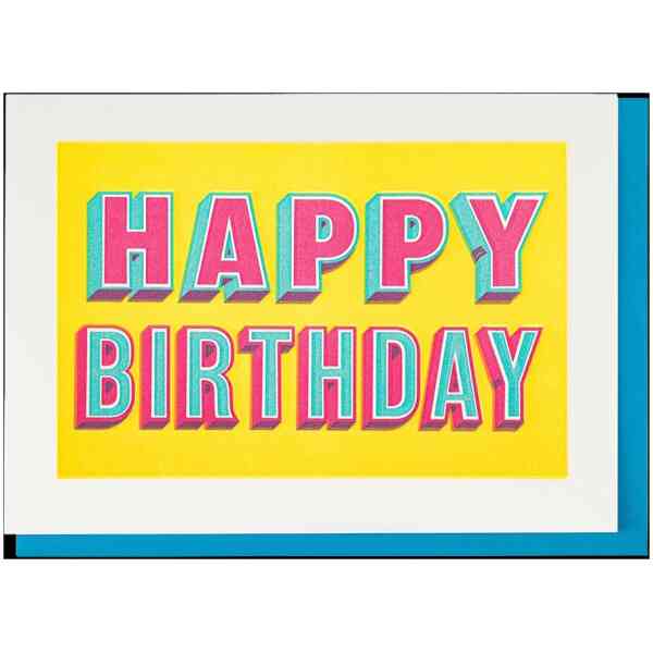 Letterpress Cards Happy Birthday