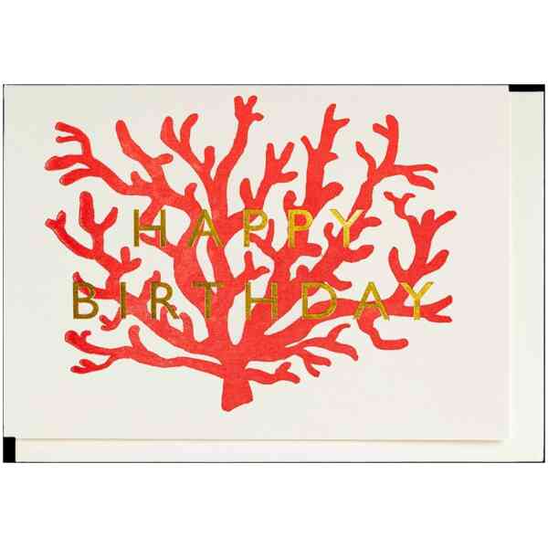 Notelets Singles Happy Birthday Coral