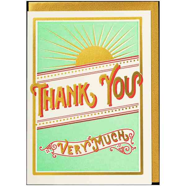 Letterpress Cards Sunshine Thank You