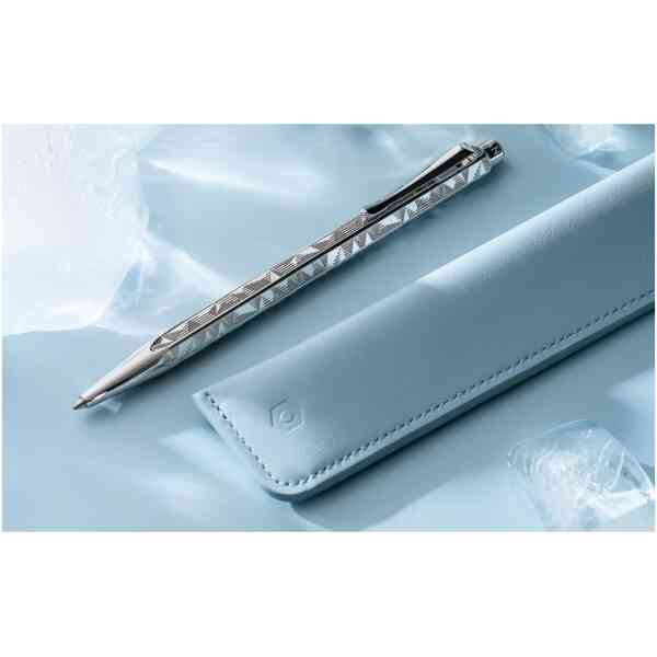 Set Ballpoint Pen Ecridor™ Alpine Frost & Polar Blue Leather Case