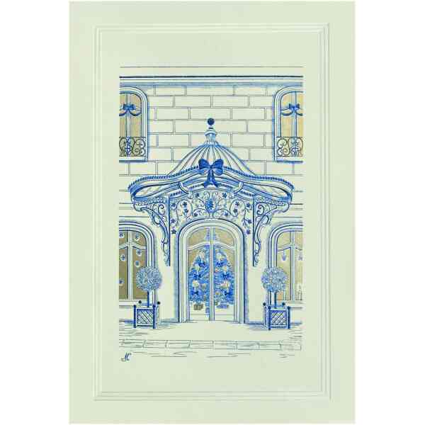 Engraved Cards he Marchioness; blue+gold on Cream 23/2x17