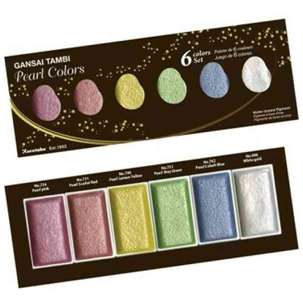 ZIG Gansai Tambi Akvarell 6-set Pearl