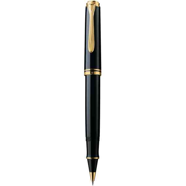 Pelikan R400 Souveraen black rollerball with gold
