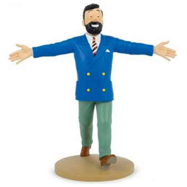 Haddock med blå jakke Resin Statue - 12 cm