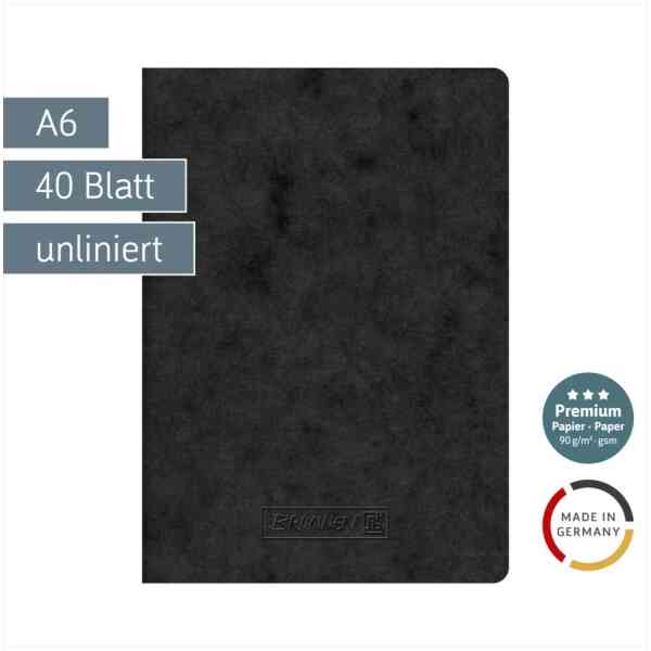 Exercise Book A6 80p blank, Premium black