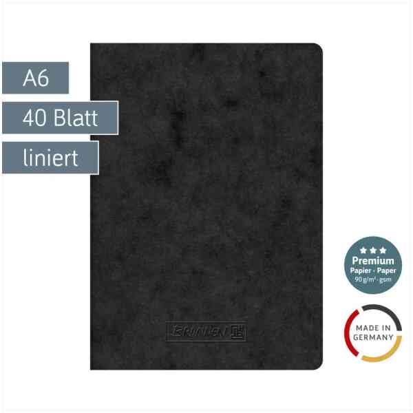 Exercise Book A6 80p rul., Premium black