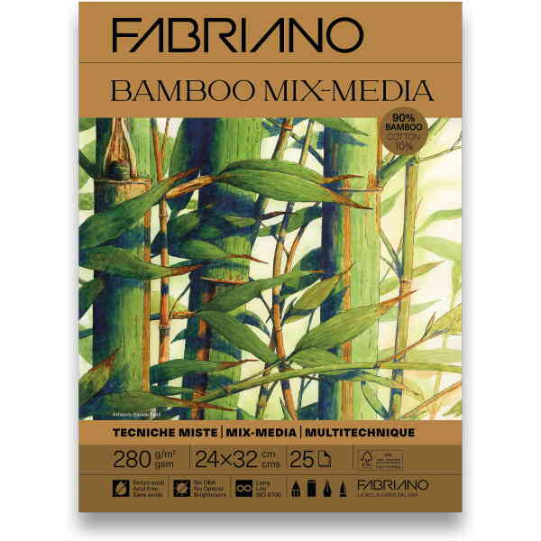 Bamboo Block 24x32, 25 blad, 280g/m²