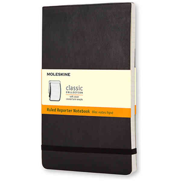 Moleskine Reporter Anteckningsbok Linjerad Soft Pocket Svart