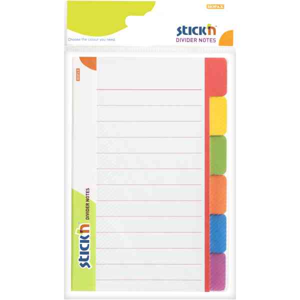 Divider Notisblock 148x98 6 Flikar Linjerade Vit