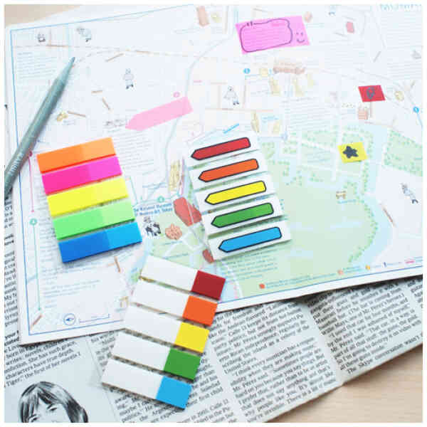 Indexflikar Pilar PET 5st 45x12 25 Blad Sorterat Neon