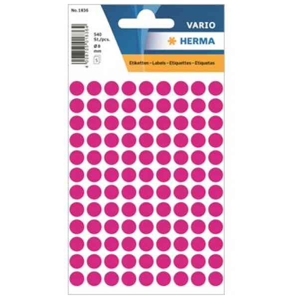 Herma etikett manuelll ø8 rosa (540)