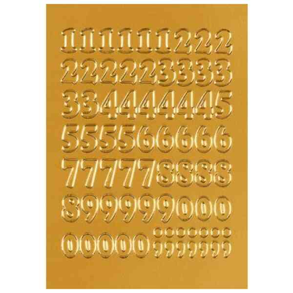 Herma etikett siffror 0-9 12mm guld
