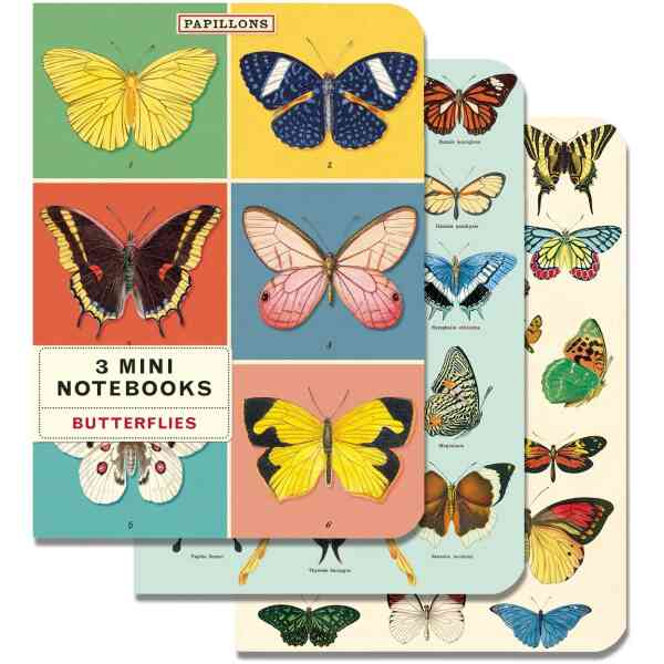 Butterflies Mini Notebooks 3 Mini Notebooks