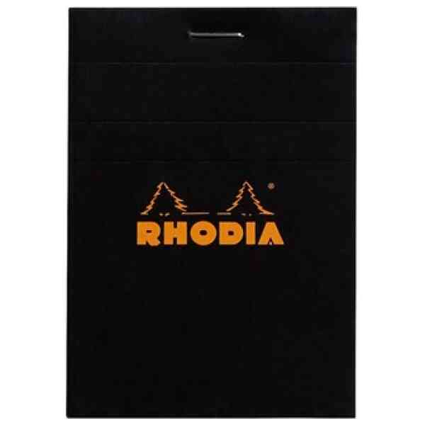 Rhodia head stapled pad black N°11 squared