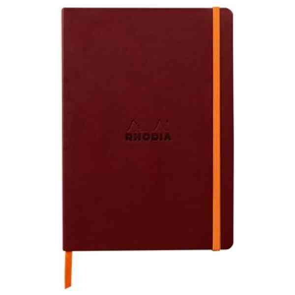 Rhodiarama soft A5 burgundy ruled ivory