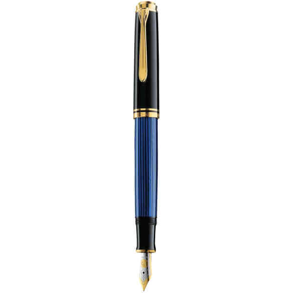 Pelikan M600 Souveraen black/blue fountain pen with gold