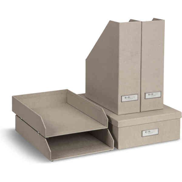 Bild på Bigso Förvaringsset Holger – 5 Delar Linne från Bigso.