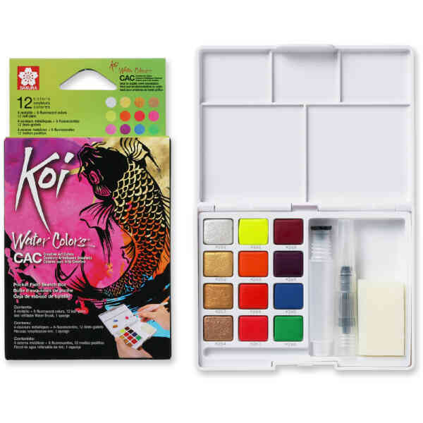 KOI WATER COLORS SKETCH BOX 12 SET