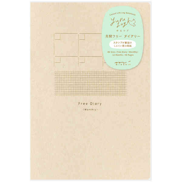 Yuru Log Notebook B6 Free Diary Monthly
