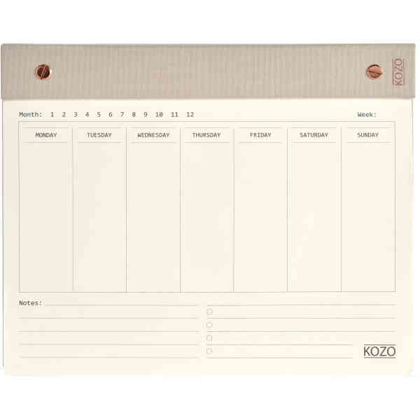 KOZO Veckoplanerare 25x20cm Premium Sand